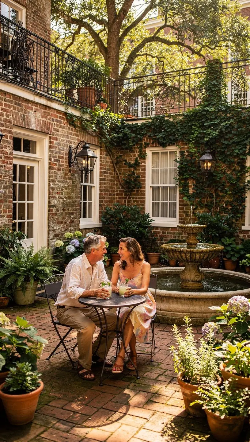 Группа туристов на экскурсии по плантации, наслаждающаяся атмосферой южного гостеприимства.